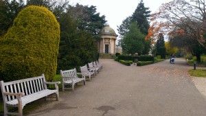 The public gardens along the river Leam.