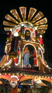 Ersatz German Christmas decorations on New Street in Birmingham.